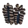 Brown curly hair wig, high-fidelity heat-resistant fiber 30cm natural fluffy style Item Picture